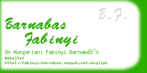 barnabas fabinyi business card